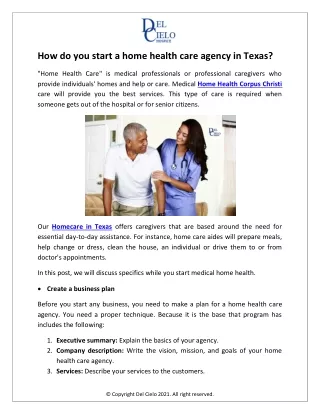 How do you start a home health care agency in Texas