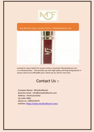 Buy Women Classic Lipstick Online | Missdivaflaunts.com