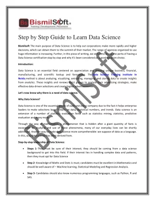 step by step guide to learn data science