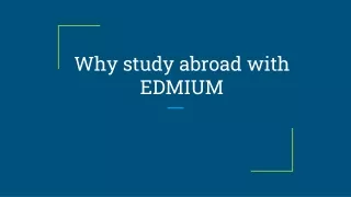 why study abroad with edmium