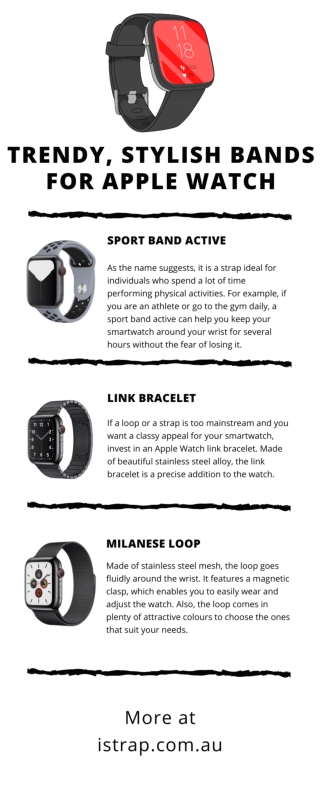 Trendy, stylish bands for apple watch