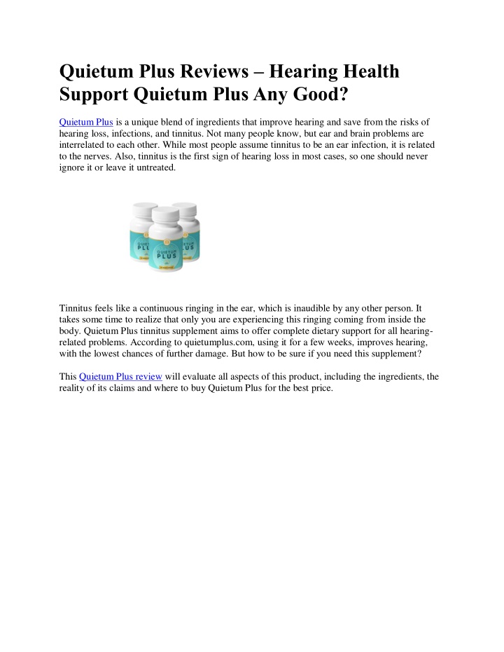 quietum plus reviews hearing health support