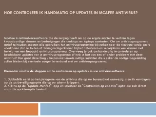 hoe controleer ik handmatig op updates in mcafee antivirus