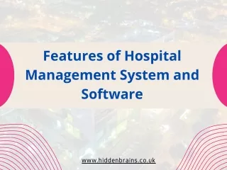 features of hospital management system