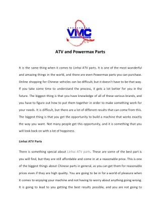 atv and powermax parts