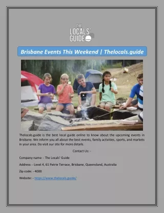 Brisbane Events This Weekend | Thelocals.guide