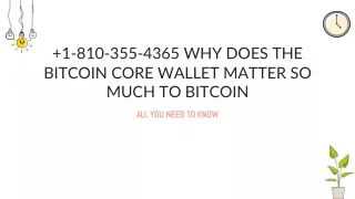 1-810-355-4365 Why Does the Bitcoin Core Wallet Matter So Much to Bitcoin