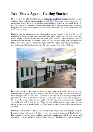 real estate agent getting started