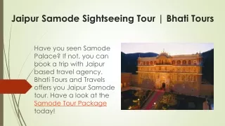 Jaipur Samode Sightseeing Tour | Bhati Tours