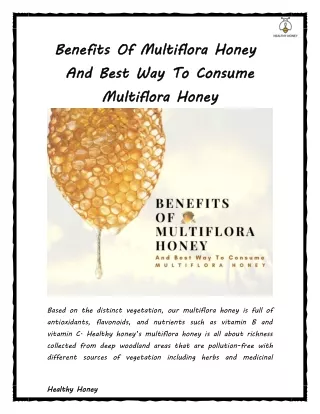 benefits of multiflora honey and best