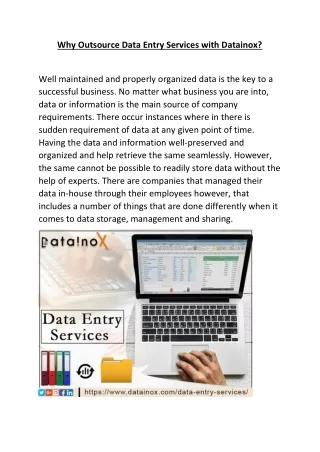 why outsource data entry services with datainox