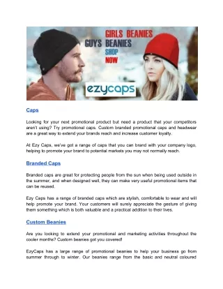 caps looking for your next promotional product