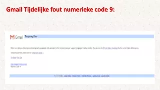 gmail tijdelijke fout numerieke code 9