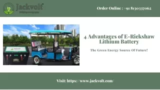 4 Advantages of E-Rickshaw Lithium Battery