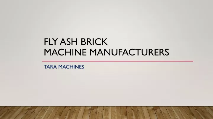 fly ash brick machine manufacturers