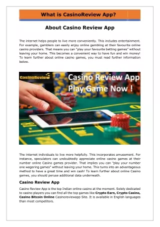 What is Casino Review App? - Overview Casino Review App