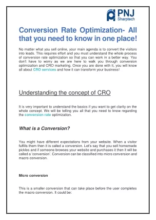 conversion rate optimization all that you need