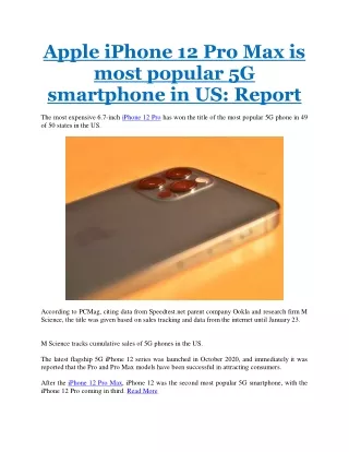 apple iphone 12 pro max is most popular