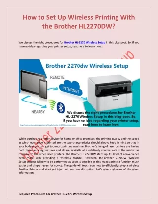 how to set up wireless printing with the brother