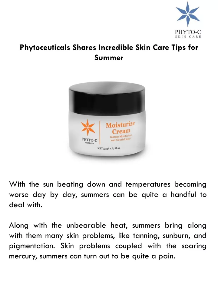 phytoceuticals shares incredible skin care tips