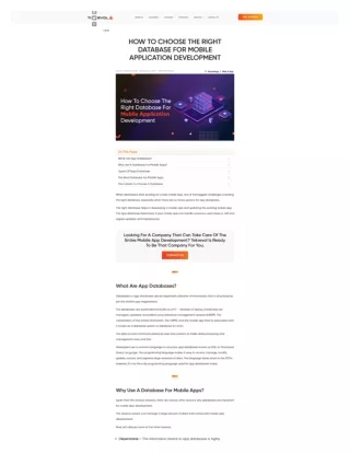 HOW TO CHOOSE THE RIGHT DATABASE FOR MOBILE APPLICATION DEVELOPMENT