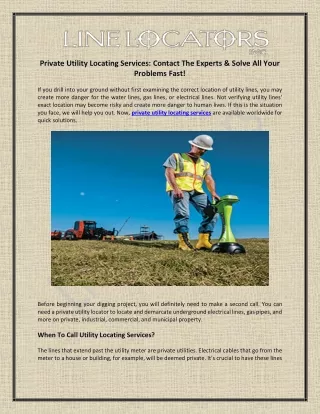 private utility locating services contact