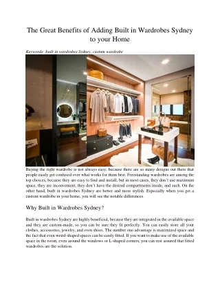 the great benefits of adding built in wardrobes
