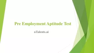 Pre Employment Aptitude Test
