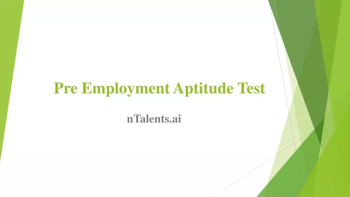 pre employment aptitude test