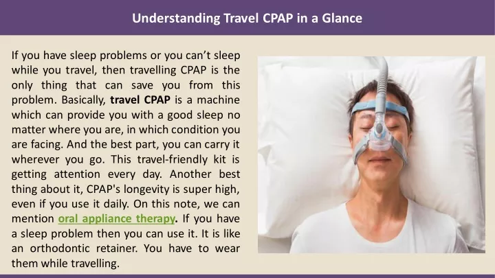 understanding travel cpap in a glance