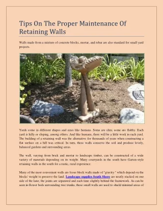 Tips On The Proper Maintenance Of Retaining Walls
