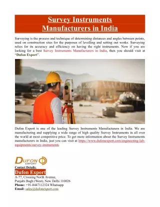 survey instruments manufacturers in india