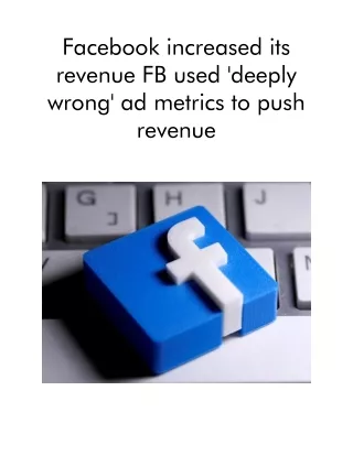 facebook increased its revenue fb used deeply