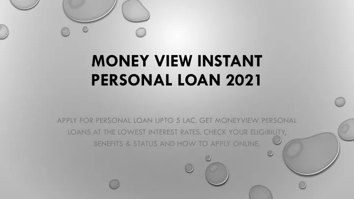money view instant personal loan 2021