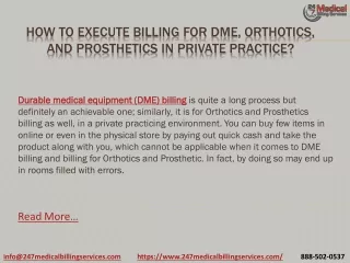 how to execute billing for dme orthotics and prosthetics in private practice