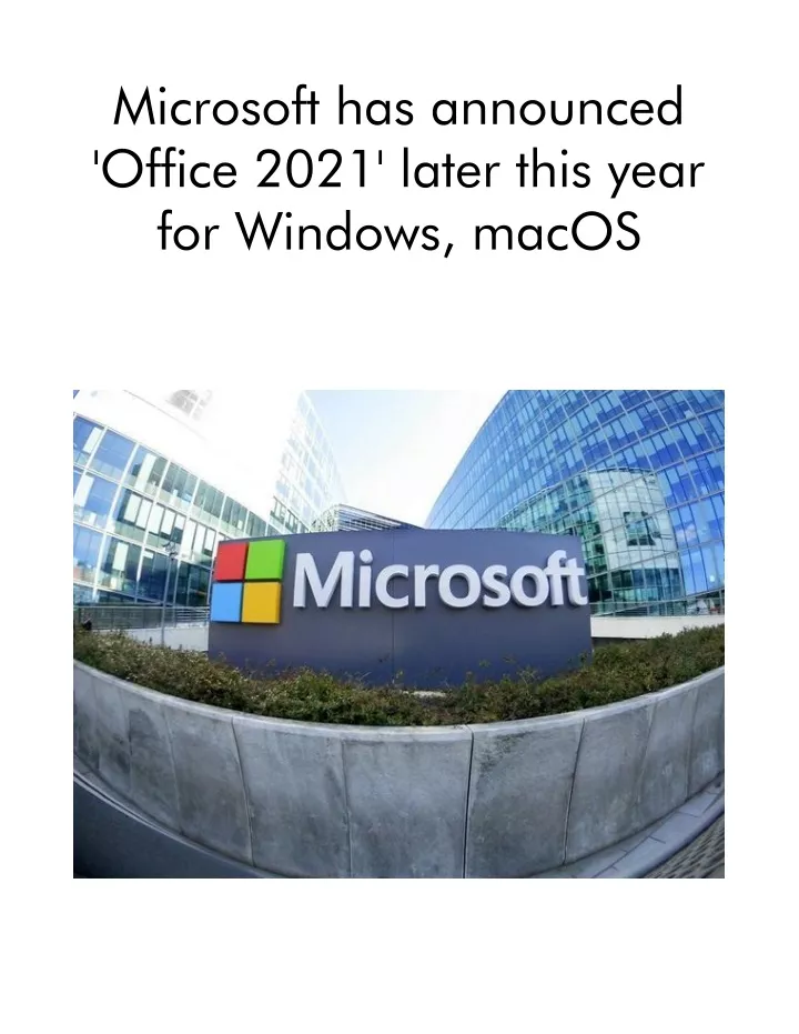 microsoft has announced office 2021 later this