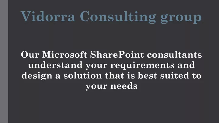 vidorra consulting group