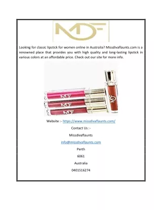 Buy Classic Lipstick Online Australia | Missdivaflaunts.com