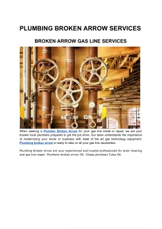 BROKEN ARROW GAS LINE SERVICES
