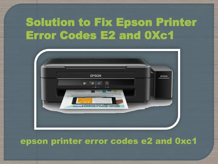 solution to fix epson printer error codes