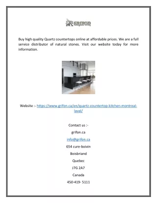 buy high quality quartz countertops online