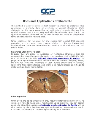 Shotcrete Shoring   Retention | CCP Shotcrete   Pumping