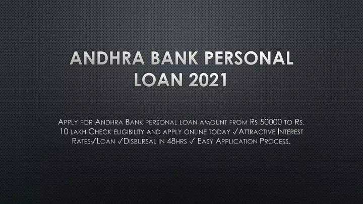 andhra bank personal loan 2021