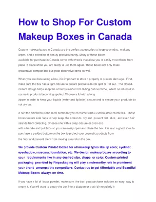 how to shop for custom makeup boxes in canada