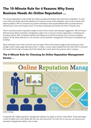 the 10 minute rule for 4 reasons why every