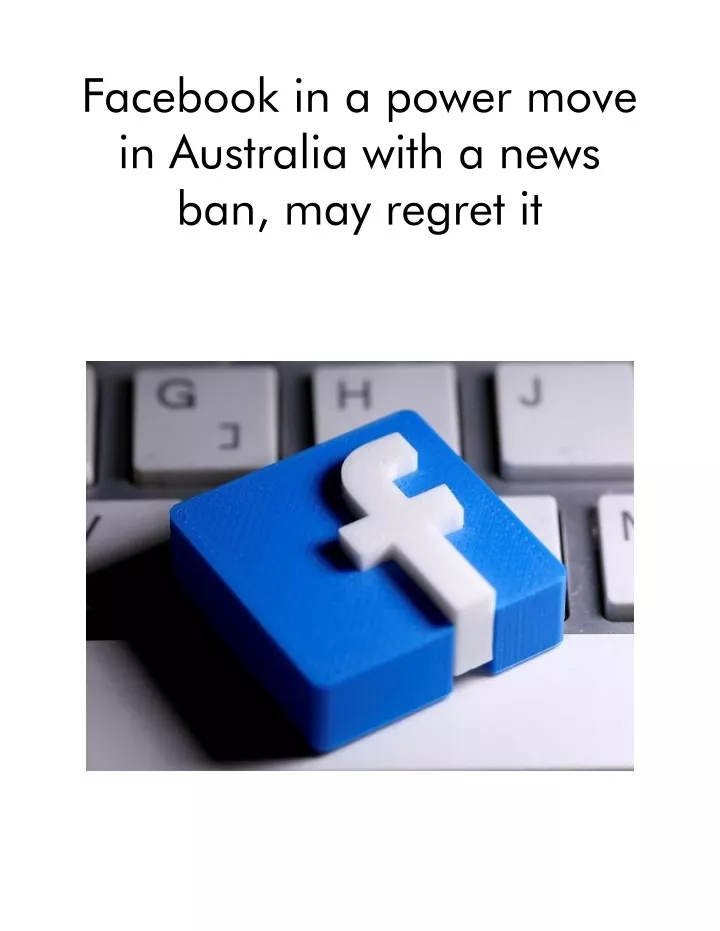 facebook in a power move in australia with a news