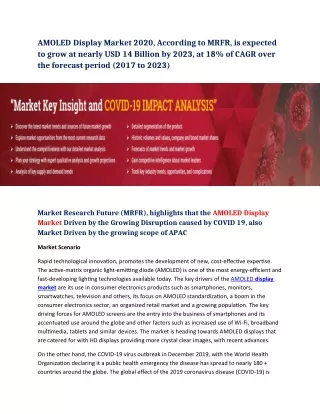 amoled display market 2020 according to mrfr