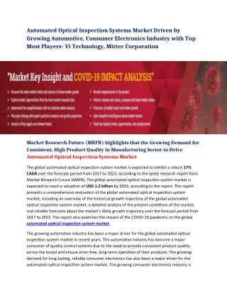 automated optical inspection systems market