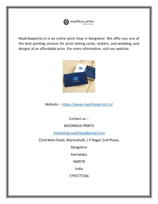 mudrikaaprints in is an online print shop