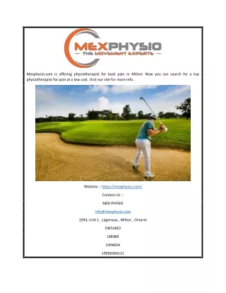 mexphysio com is offering physiotherapist